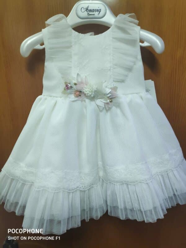 VESTIDO CEREMONIA BAUTIZO ARRAS COMUNION BODAS EVENTO ANAVIG NIÑA BEBE 4416 2020  BEIGE