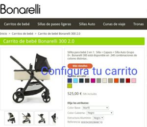 CARRO CARRITO BEBE BONARELLI 300 2.0 TRIO 3 PIEZAS 2020 COLORES CONFIGURABLE PERSONALIZADO BONARELI COCHECITO OFERTA