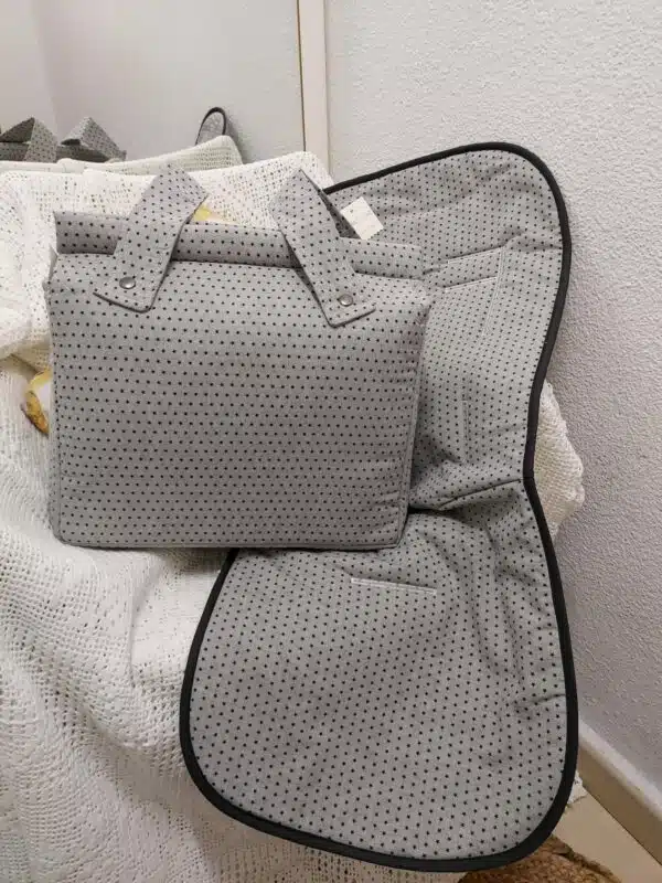 BOLSO PANERA TALEGA CARRITO Y SILLITA PASEO BEBE NIÑOA COMODO GRAN ABERTURA DISBEBE GRIS ESTRELLITAS HECHO EN ESPAÑA