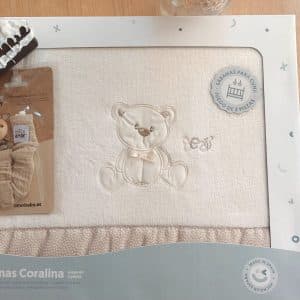 Sabanas Cuna Calentitas Invierno Coralina juego 3 piezas INTERBABY 30200-05 Oso