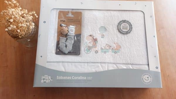 Sabanas Cuna Calentitas Invierno Coralina juego 3 piezas INTERBABY Jirafa 30202-13