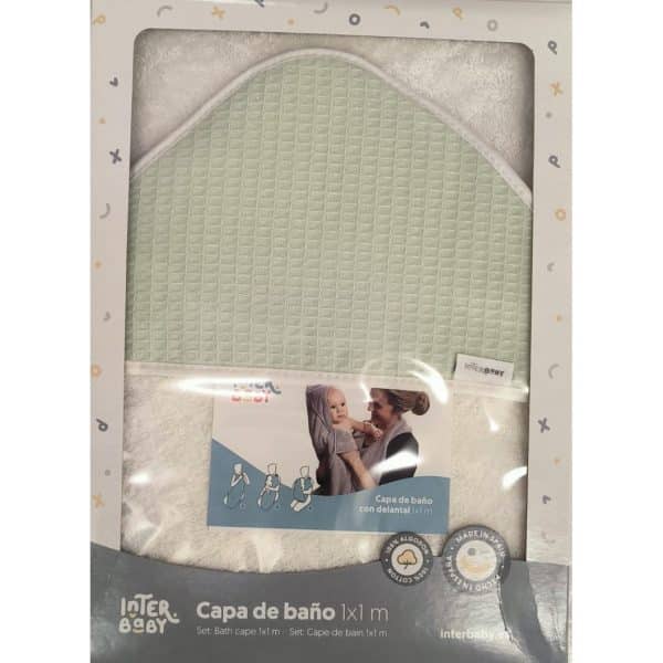 Capa-de-baño-delantal-nido-de-abeja-verde-de-interbaby. bebe niñoa 01243